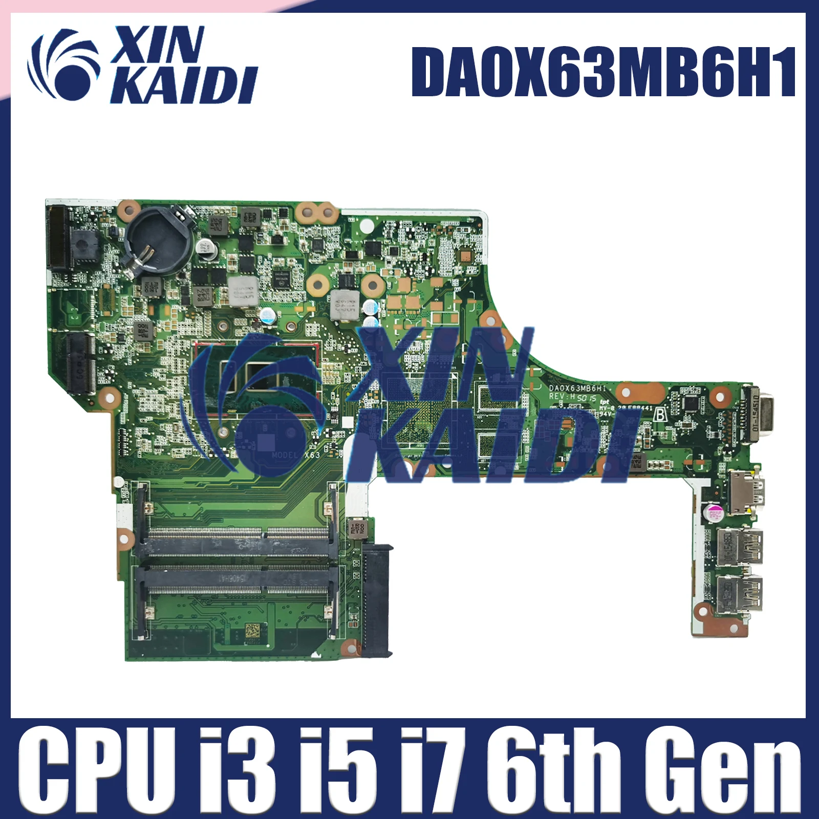 DA0X63MB6H1 Mainboard For HP ProBook 450 G3 470 G3 Laptop Motherboard With i3 i5 i7 6th Gen CPU 830930-601 837802-601 830931-501