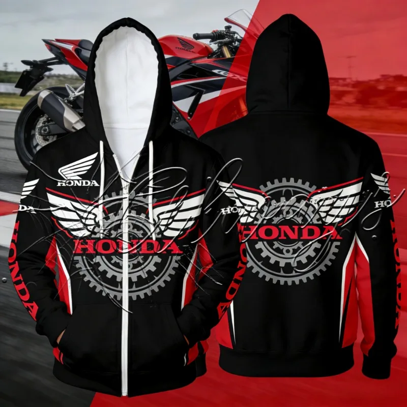 

Новая модная ретро-толстовка Honda Racing Track Rider для осени/зимы 2026 года, толстовка в стиле панк, толстовка для энтузиастов внедорожного велоспорта