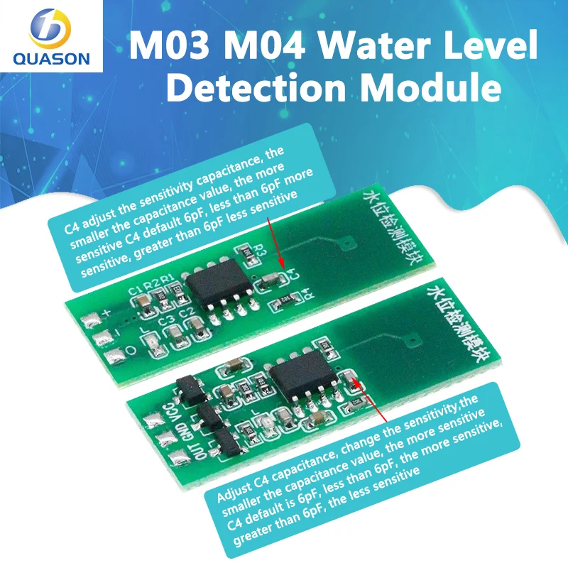 M03 M04 Water Level Detection Module Sensor Green Non-contact Liquid Level Touch Switch Liquid Sensor