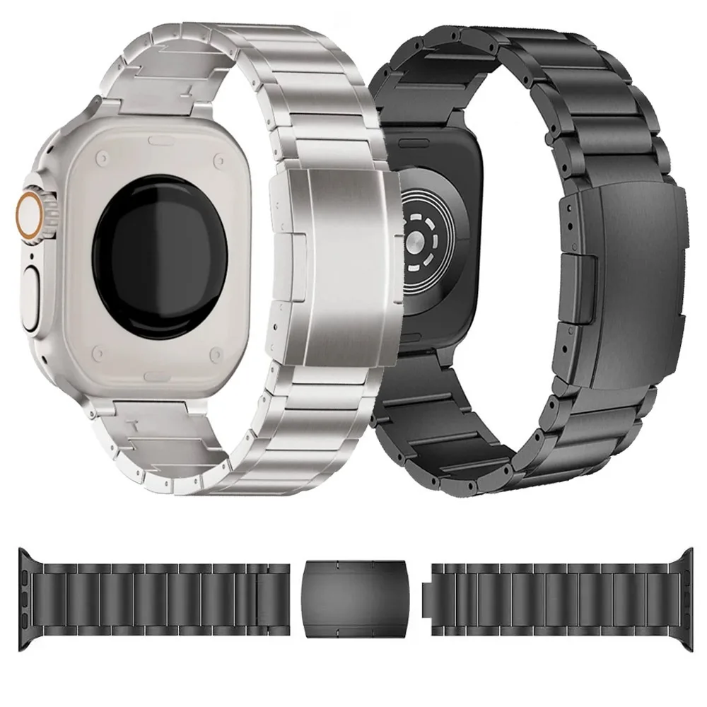 Titanium Metal Strap for Apple Watch Band Ultra 3 2 1 49mm 46mm 45mm 44mm 42mm 41mm 40mm Belt for IWatch 11 10 9 8 7 6 5 4 3 SE3