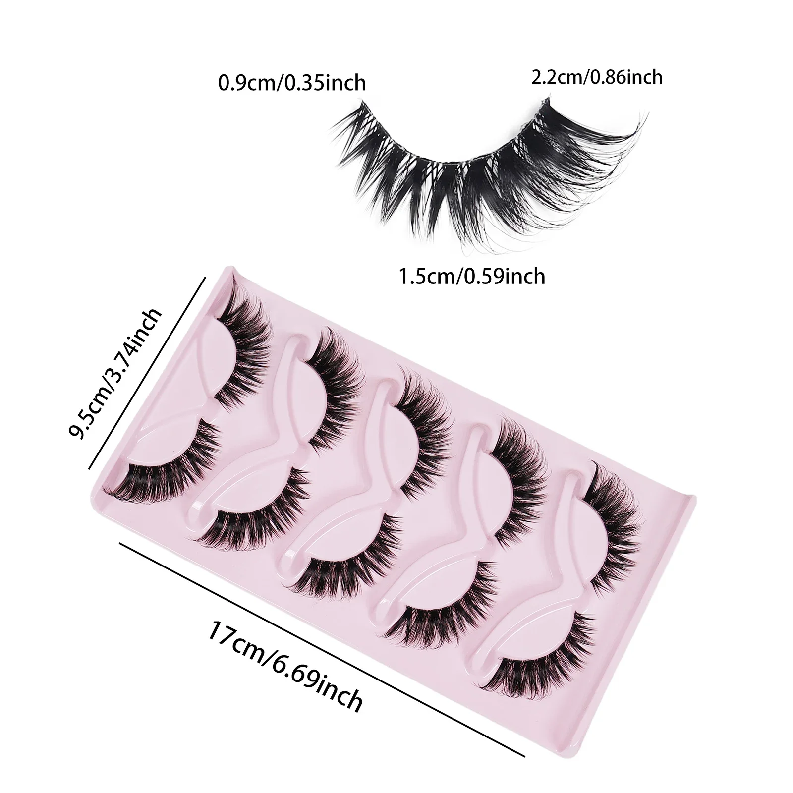 Faux Cils Longs et Naturels en Forme d'Œil de Chat, Accessoire de Maquillage pour Manga, 5 Paires