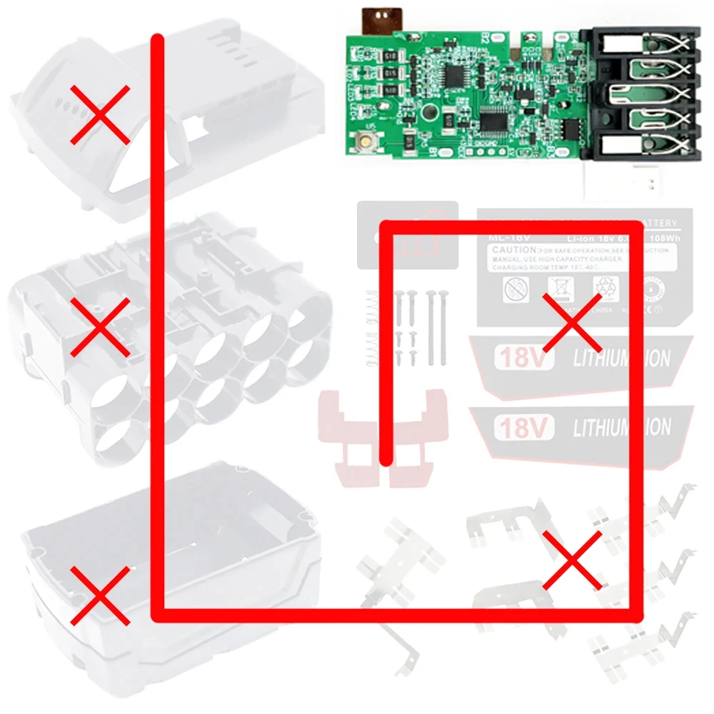 For M18 Charging Protection Circuit Board PCB For Milwaukee 18V 3Ah 4Ah 5Ah 6Ah Li-ion Battery 48-11-1811 PCB Board Motherboard