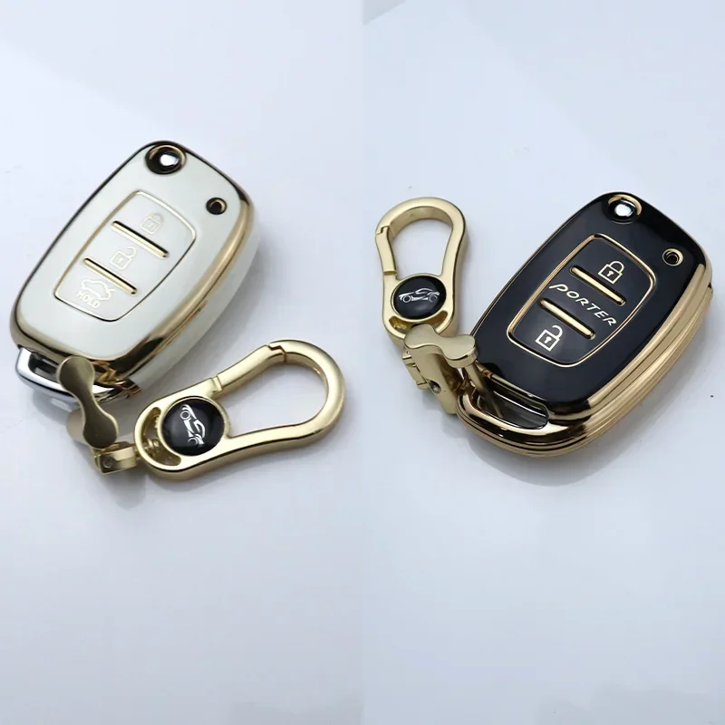 2/3 Bottons Tpu Car Key Fob Case Cover Keychain for Hyundai Porter Car Accessories Flip Folding Car Key Control Holder