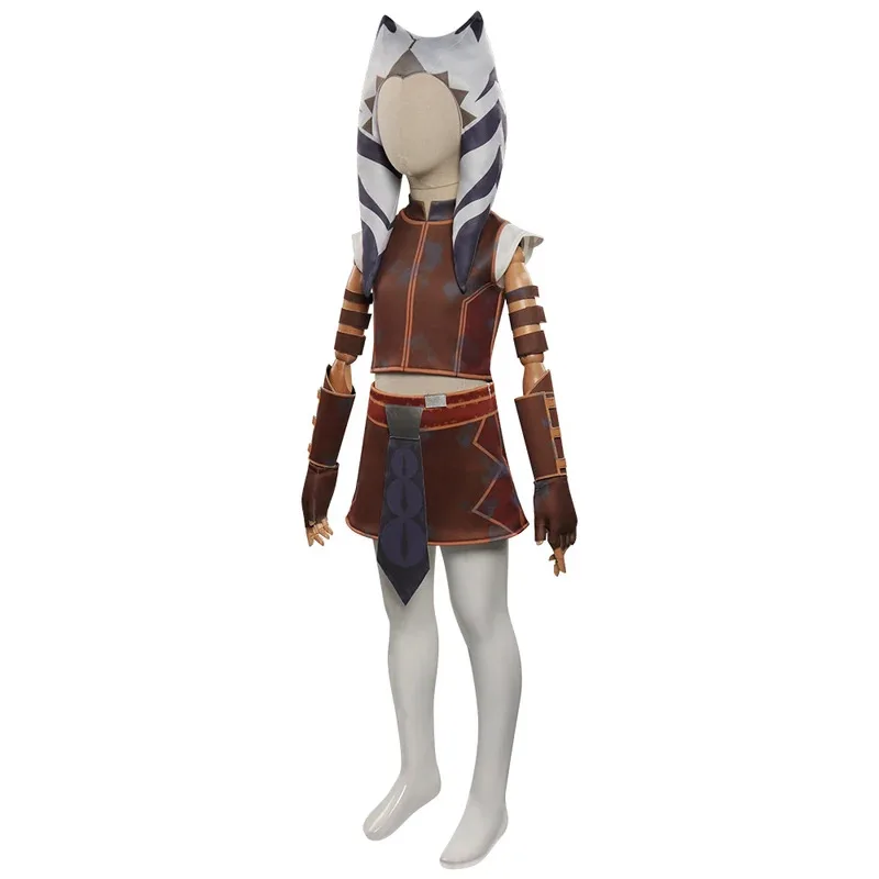 

COSda@Kids Children Asoka Cosplay Costume Movie Space Battle Roleplay Knight Dress Hat Clothing Halloween Carnival Party Fantasi
