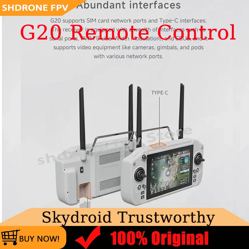 

Skydroid G20 Remote Control 6nm Processor 2.4GHz/5.8GHz Dual Band 7-inch Display 5-30km Distance with GR01 Receiver for Drones