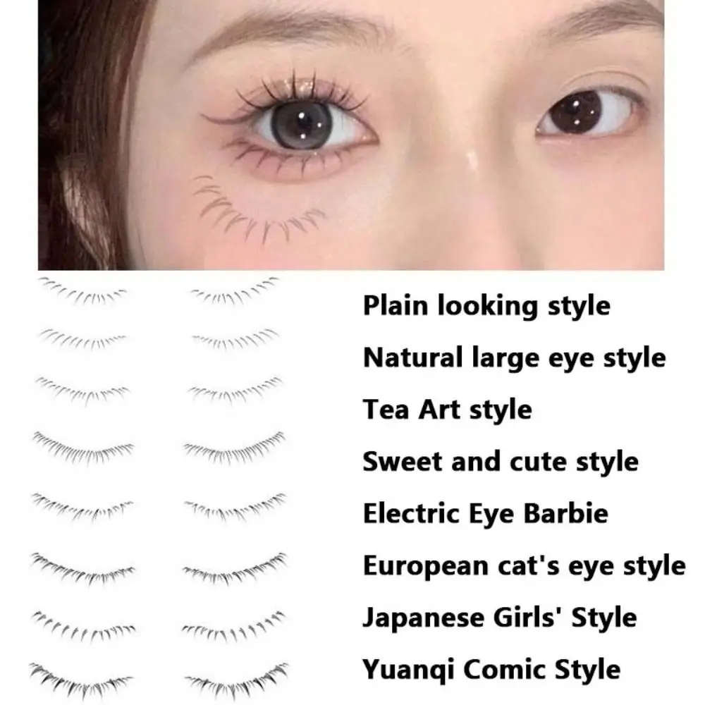 8pairs False Eyelashes Natural 3D Lower Eyelash Tattoo Stickers Disposable Waterproof Transfer lashes Decals Makeup Tools