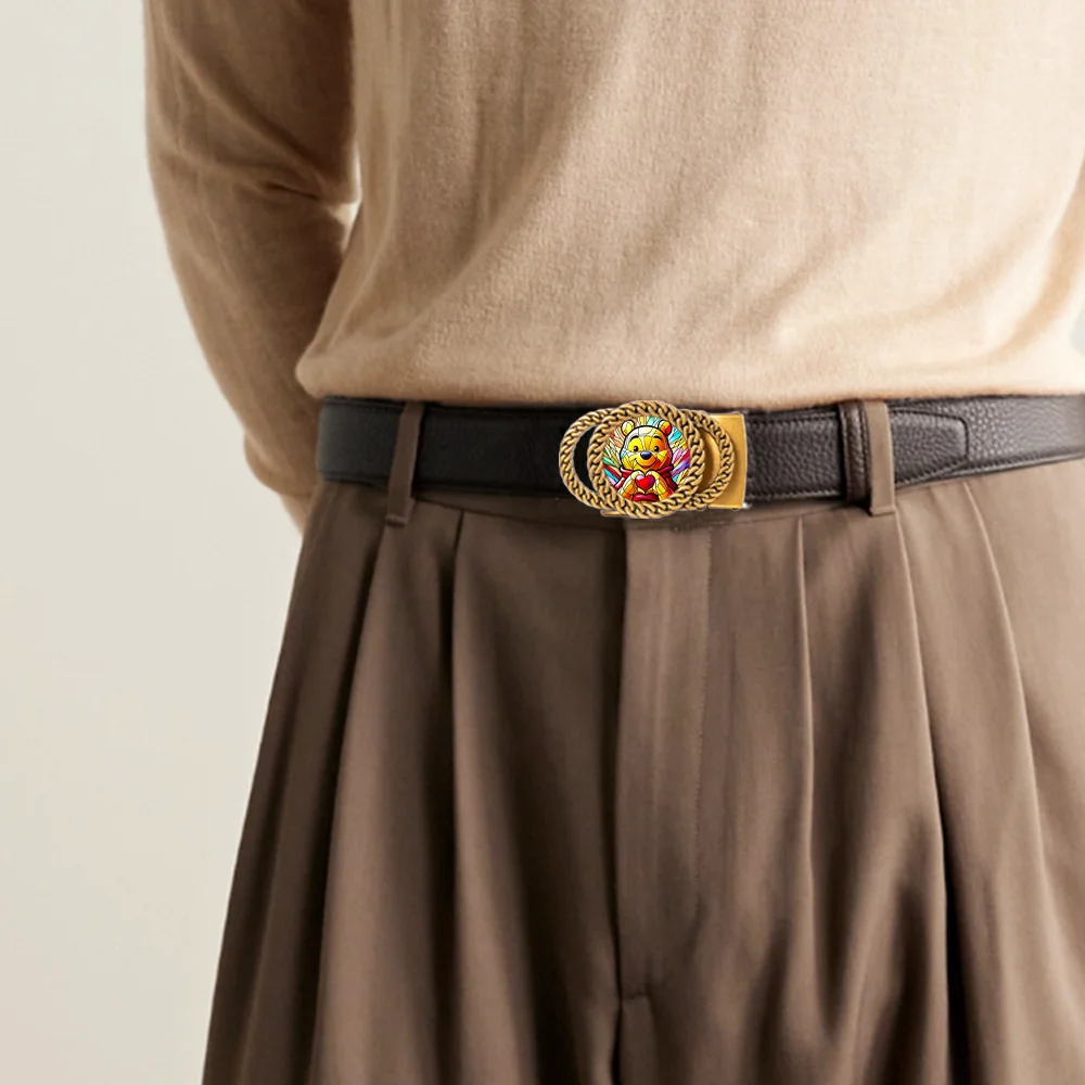 دمية الدب الأصفر شخصية التلقائي حزام السقاطة مشبك أزياء شخصية الخصر التبعي أفضل هدية للأصدقاء