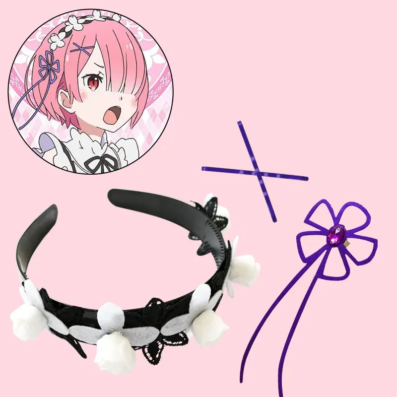 Re: Life In A Different World From Zero Cosplay Headpiece Ram Rem Headband Headwear Cosplay Costume Hair Accessories Prop Gift