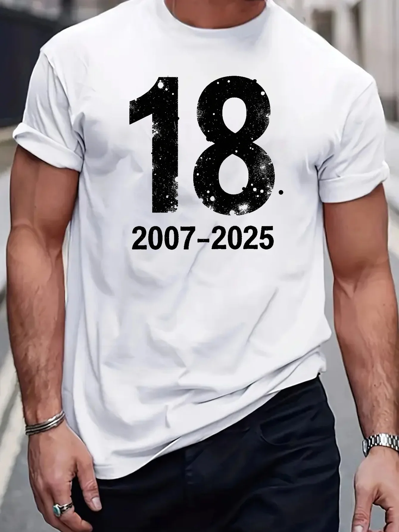 Men's summer casual sports fashion T-shirt, made of cotton blend fabric, soft and breathable, loose fit design