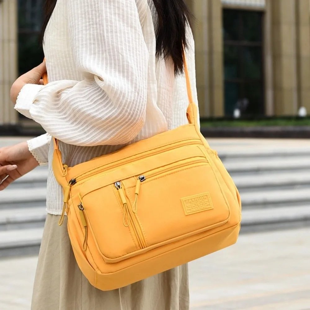

Fashion Multi-Pockets Crossbody Bag Waterproof Large Capacity Shoulder Bag Nylon Messenger Handbag Women