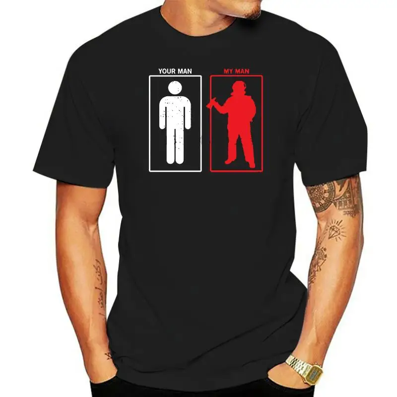 Your man my man firefighter firemen comparison t-shirt glasses men T-shirt