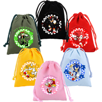 Large Drawstring Bags Sonics Cartoon Character Pattern Pouch Capacity Portable Drawstring  Animated Boys Girls Birthday Present