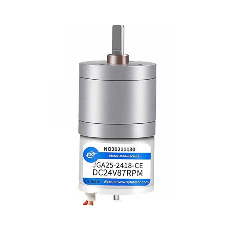 JGA25-2418 Miniature DC Brushless Geared Motor 12V 24V 8.5~1977RPM Speed Adjustable Forward and Reverse Small Motor High Speed