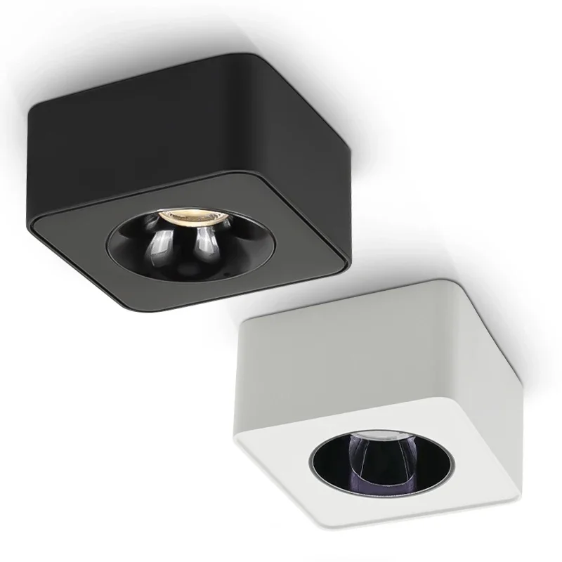 

Square Ultrathin Anti-Glare Cob Spotlights Led Ceiling Light 10w 15w 20w 30w 55mm Thick Dimmable Ac85-265v Ceiling Lamp Home Bus