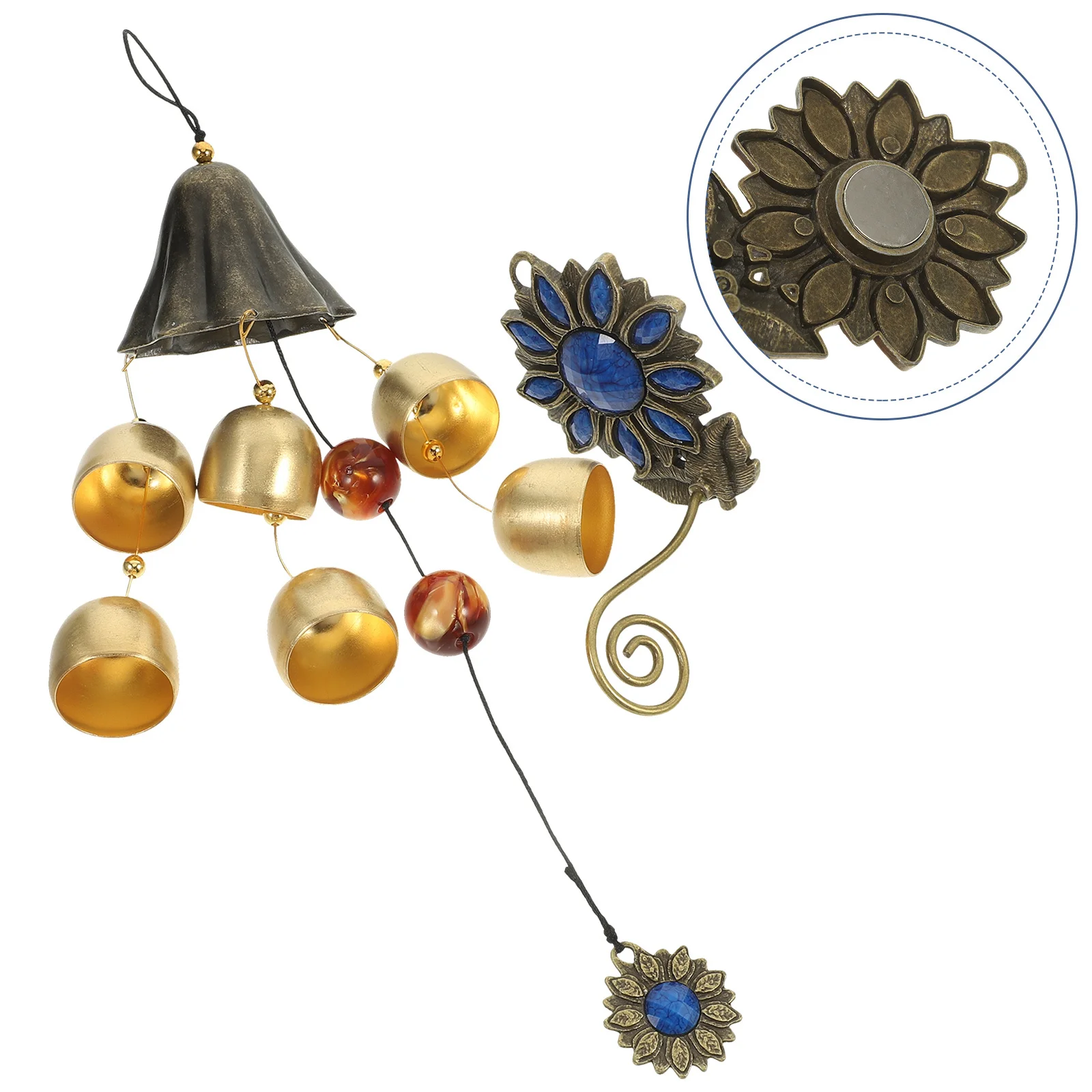 

Lightweight Vintage Wind Bell Hanging Bell Ornament Metal Brass Zinc Alloy Decorative Pendant for Home Garden Patio