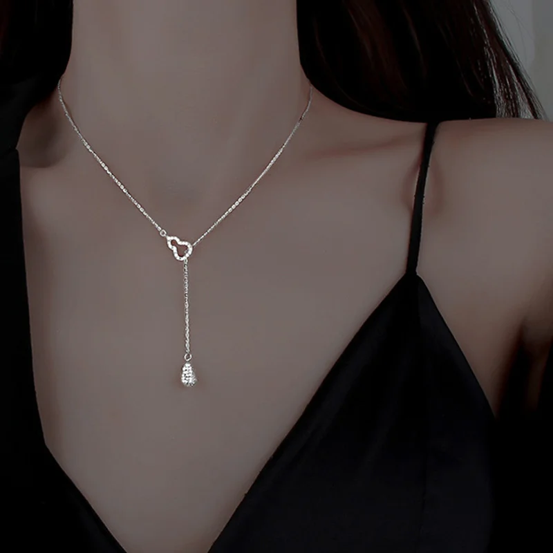 2024 New Personalized Design Inlaid Zircon Gourd Pendant Necklaces for Women Fashion Necklace Jewelry Accessories Wholesale