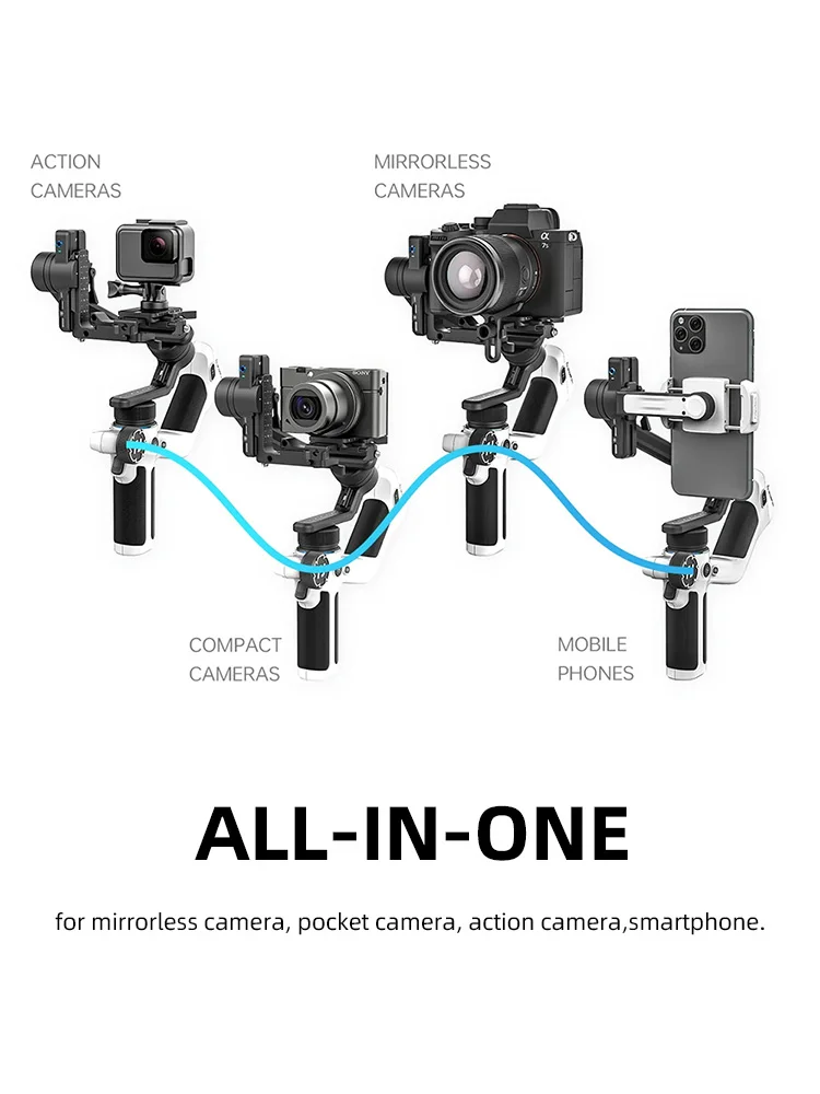 FeiyuTech SCORP Mini 2 Gimbal Stabilizer for Mirrorless Camera Sony ZVE10 Canon Nikon Action GoPro Cell Phone feiyu tech