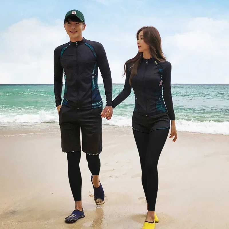 

Outdoor Parent-child Wetsuit Set Couple Swimsuit Zipper Long Sleeve Quick Drying
