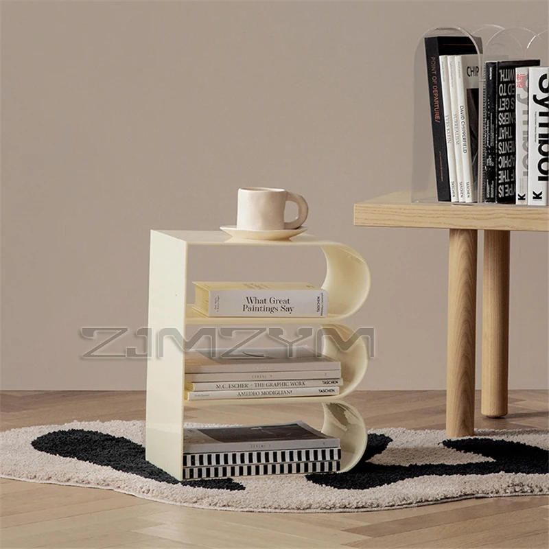 Acrylic Magazine Shelf Desktop Modern Simple Living Room Floor Storage Shelf Books, Newspapers And Materials Shelf Coffee Table