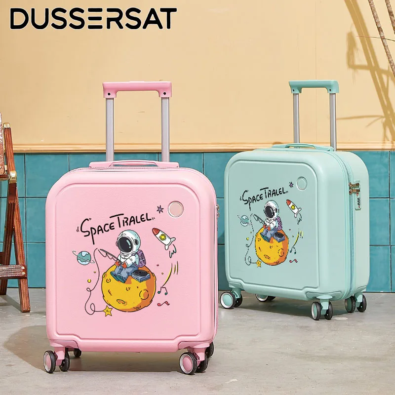 

2025 New 18/20 Inch Cartoon Design Luggage - Lightweight ABS+PC Suitcase for Women/Kids, 8 Wheels & Adjustable Handle