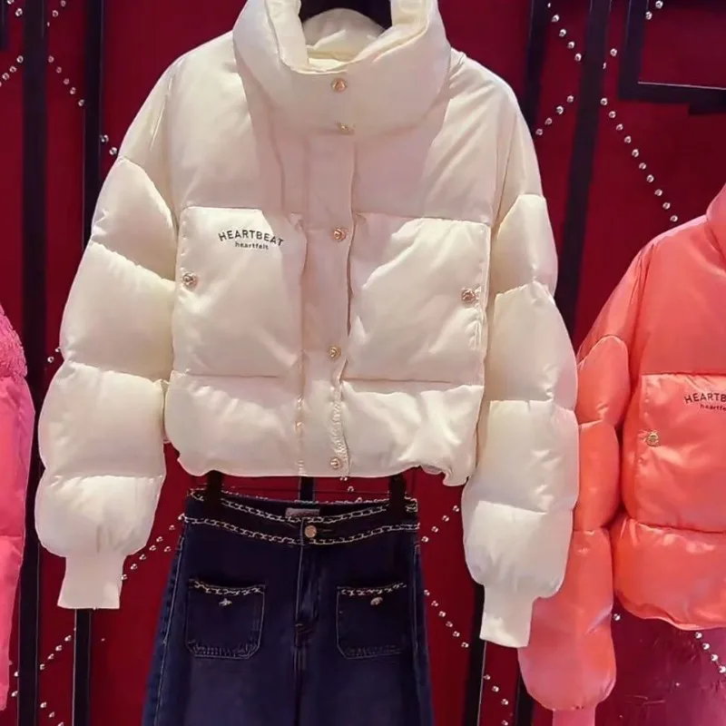 Chaqueta corta cómoda y cálida para invierno, abrigo grueso de pan, moda informal, versión coreana, ropa de mujer, 2025