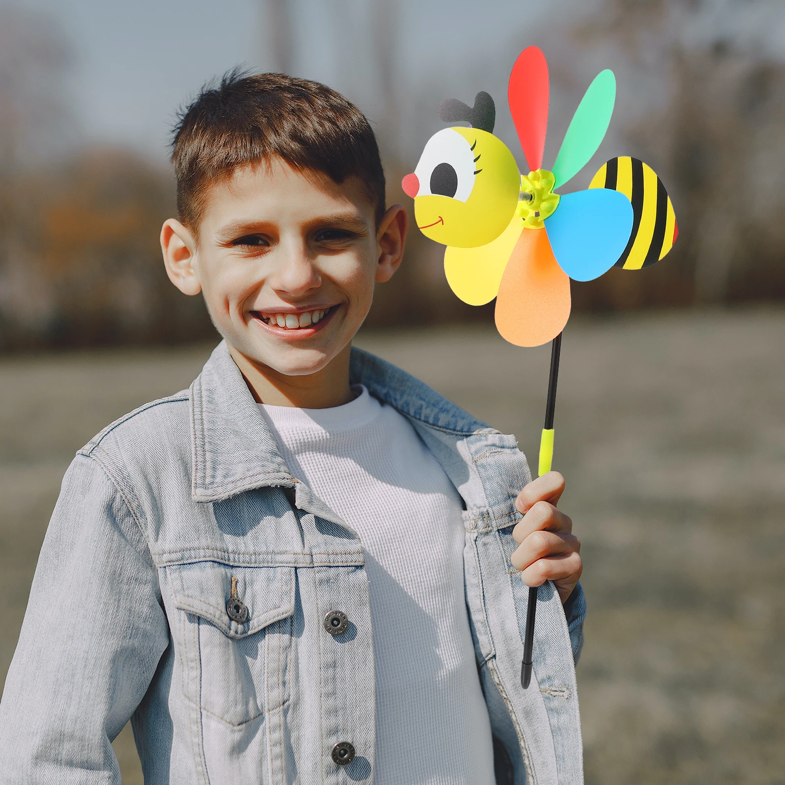

8pcs Three Dimensional Windmill Plastic Toy for Garden Cartoon Shape Non Fading Kids Friendly Outdoor Indoor