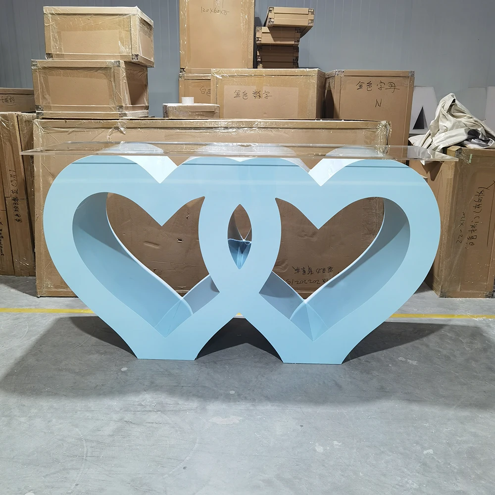 Manufacturer Price Cheap Wedding heart shaped acrylic Table
