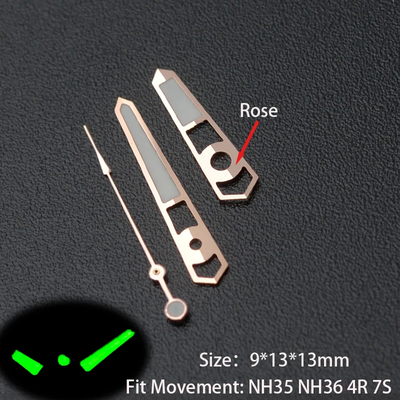 C3  B9GW Watch Hands Fit NH34 NH35A NH36A 7S 6R 4R For SKX007 SKX009 SPRD SPRE Tuna Canned Diving Turtle Watch C3 Green