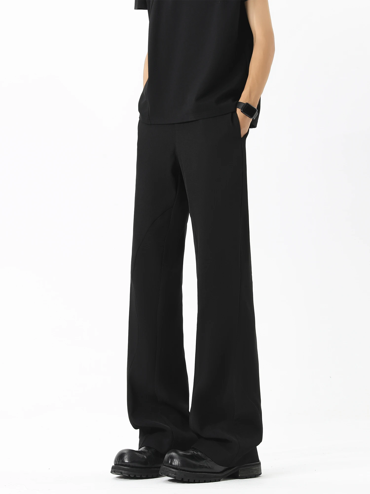 

Мужские повседневные брюки Bla: модные осенние прямые брюки свободного кроя с высокой талией, эластичным поясом и молнией, не требующие глажки