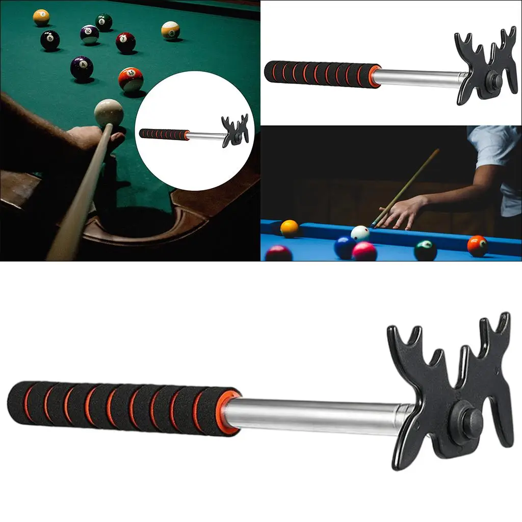 แบบพกพาบิลเลียดสระว่ายน้ํา Cue Stick สะพานหัว Telescopic อุปกรณ์เสริมที่ถอดออกได้