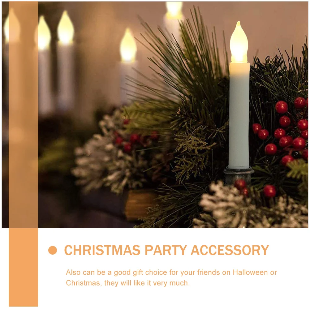 Halloween Decor LED Taper Candles Christmas Party Accessory Electric Creative Lamp Plastic Light Flameless