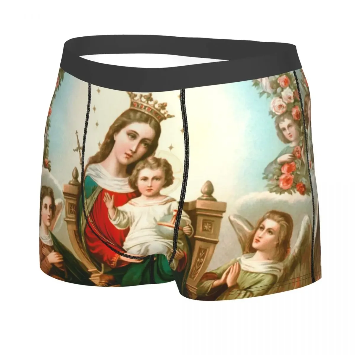 Virgin Mary Boxer Shorts Men 3D Printed Male Breathbale Catholic Christian Underwear Panties Briefs