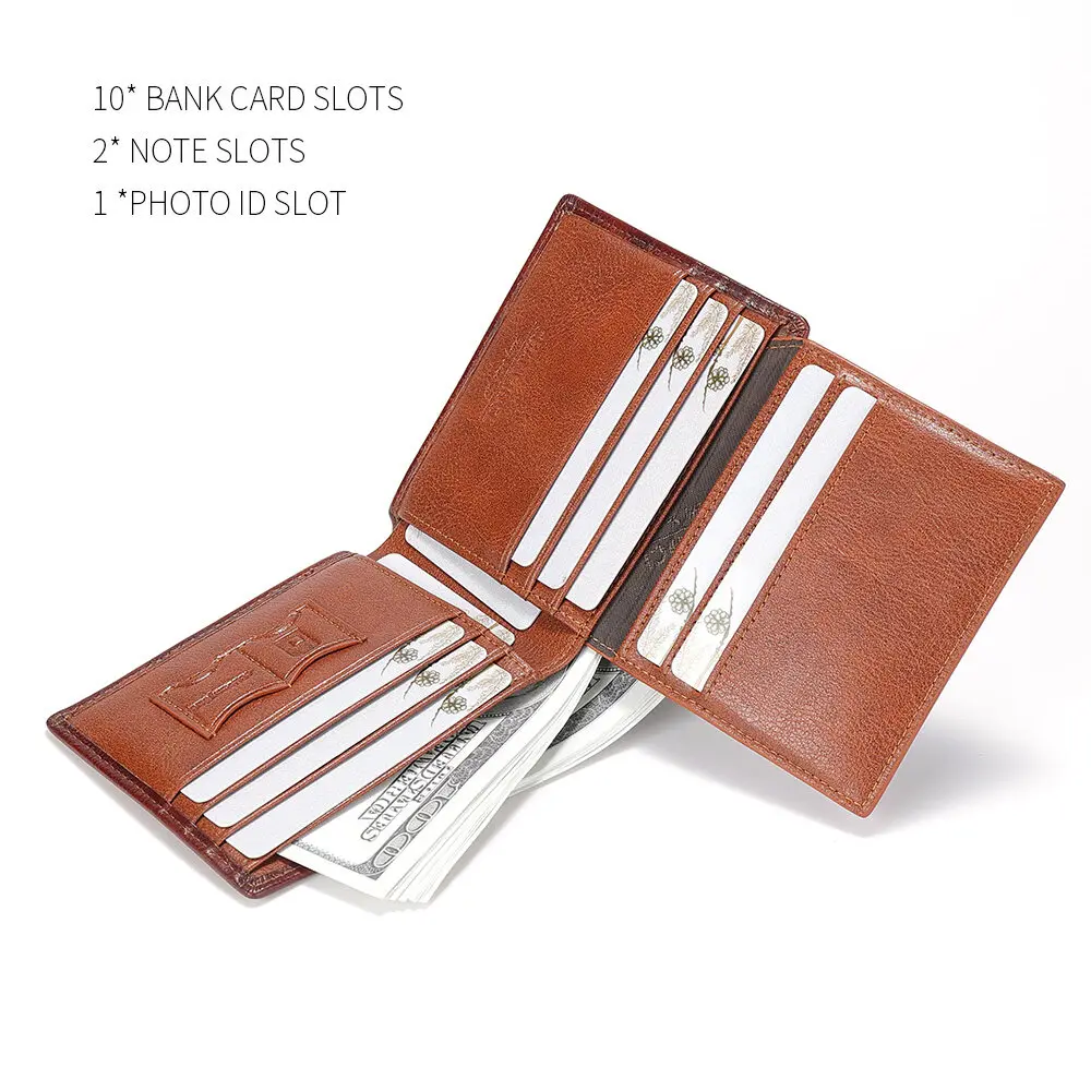 【Genuine Cow Leather】CHANPINCL Men's Wallet Luxury Original Short Tri-Fold First Layer Cowhide Purse Business Horizontal Fashion