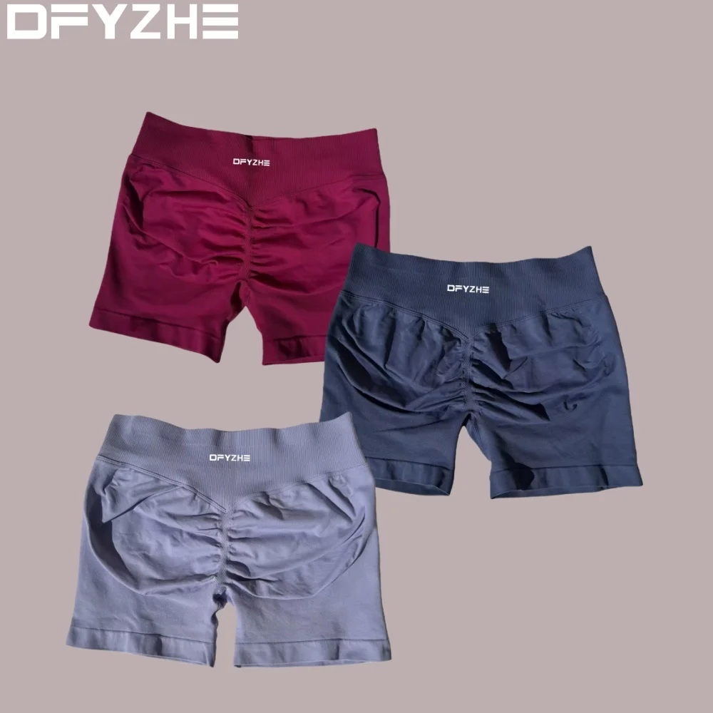 

Шорты для йоги DFYZHE 4,5 дюйма, с эффектом утяжки талии и подтяжки бедер, бесшовные шорты для йоги