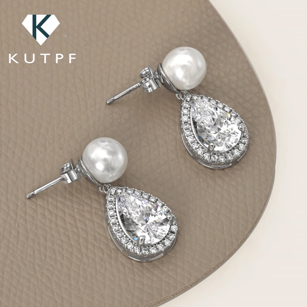 

Сертифицированные GRA серьги-капли из муассанита с каплями воды 3 карата и жемчугом 8 мм, серьги-гвоздики с бриллиантами грушевидной огранки для женщин, серебро S925