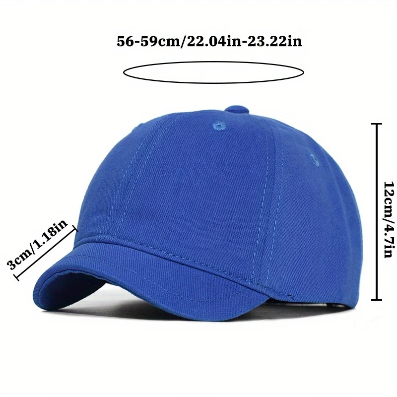 Short Brim Solid Cotton Baseball Cap for Men Women Casual Vintage Adjustable Dad Hat  Fastener Tape Outdoor Travel Sports Hat