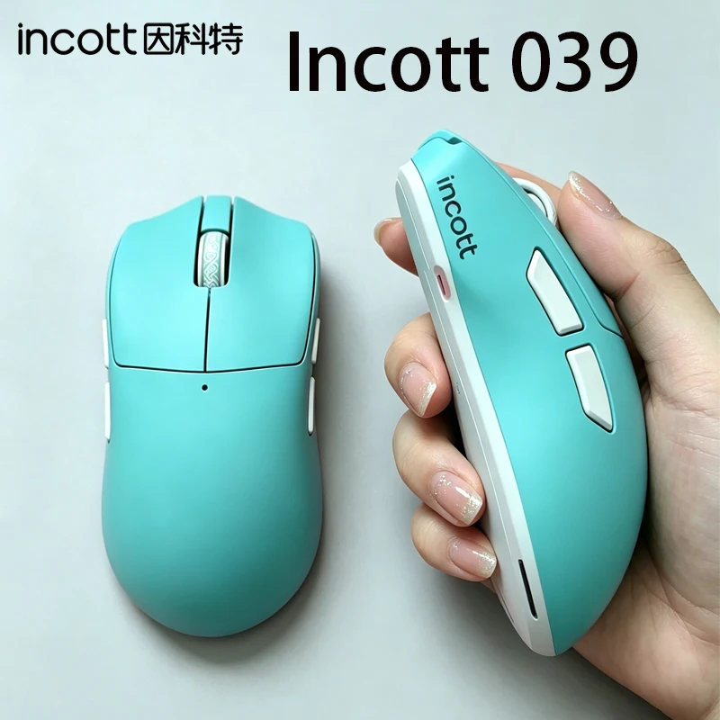 Incott 039/039Pro Tri Mode Wireless Mouse Bluetooth 2.4G USB-C Wired Lightweight Ergonomic Gaming Office Mouse Long Battery Life