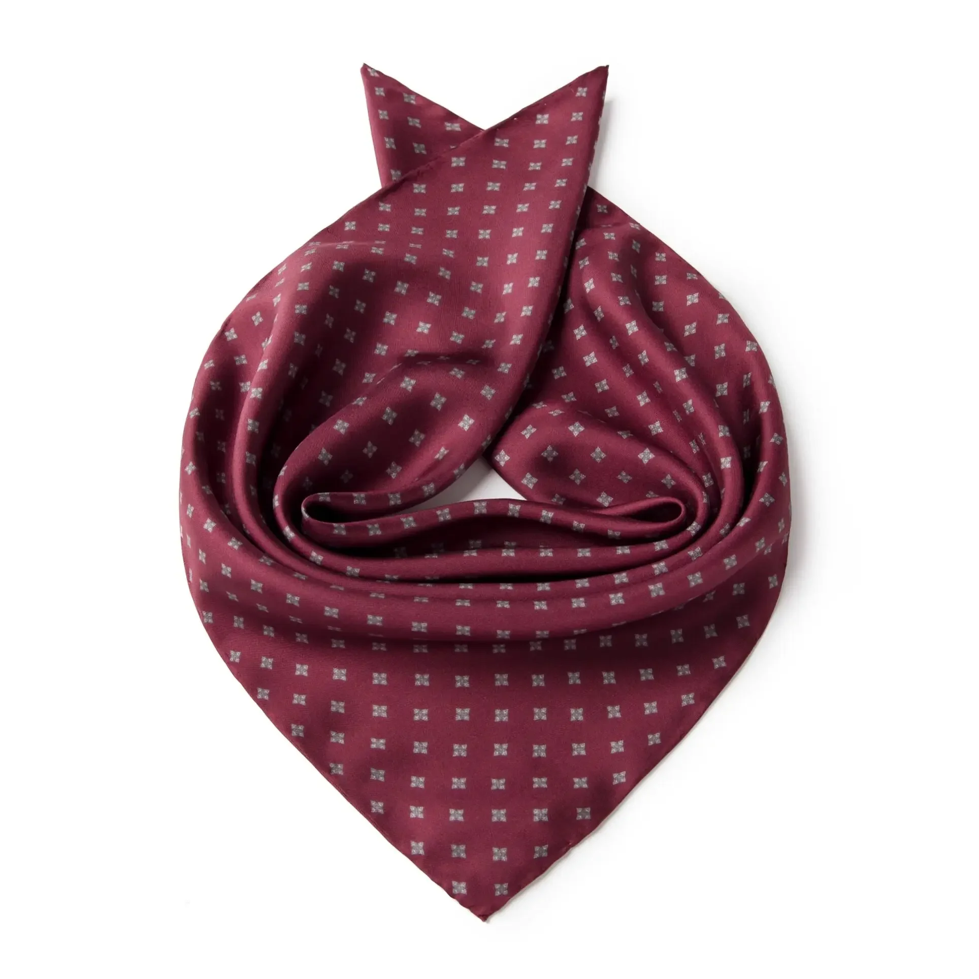 mature-men's-silk-scarf-buckle-set-ami-kaji-square-elegant-shirt-twill-burgundy-scarf