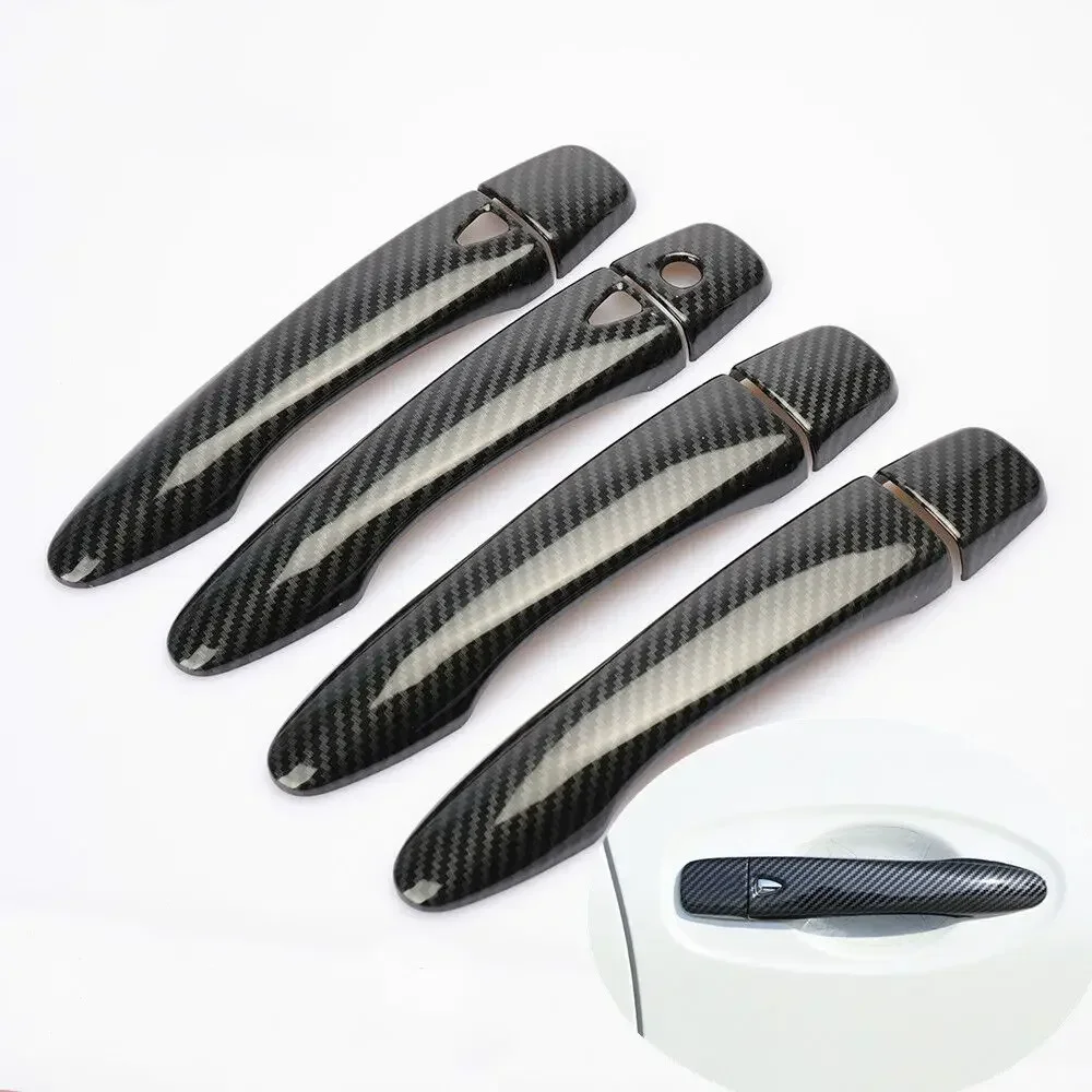 For Renault Alaskan 2017 2018 2019 2020 2021 Carbon Fiber Chrome Car Door Handle Bowl Cover Trim Car Accessories Sticker