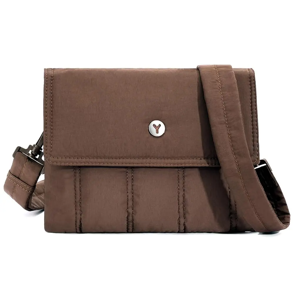 

Puffy Crossbody Bags for Women Small Cross Body Purse Lightweight Shoulder Handbag Nylon Purse for Outdoor Travel