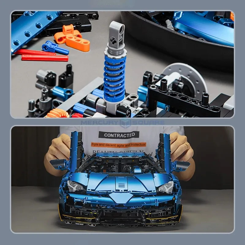 NEW 3811pcs Technical 1:8 SVJ Super Sport Car Building Blocks Assemble Bricks Vehicle Toys 10250 Model For Kids Boys Adult Gift