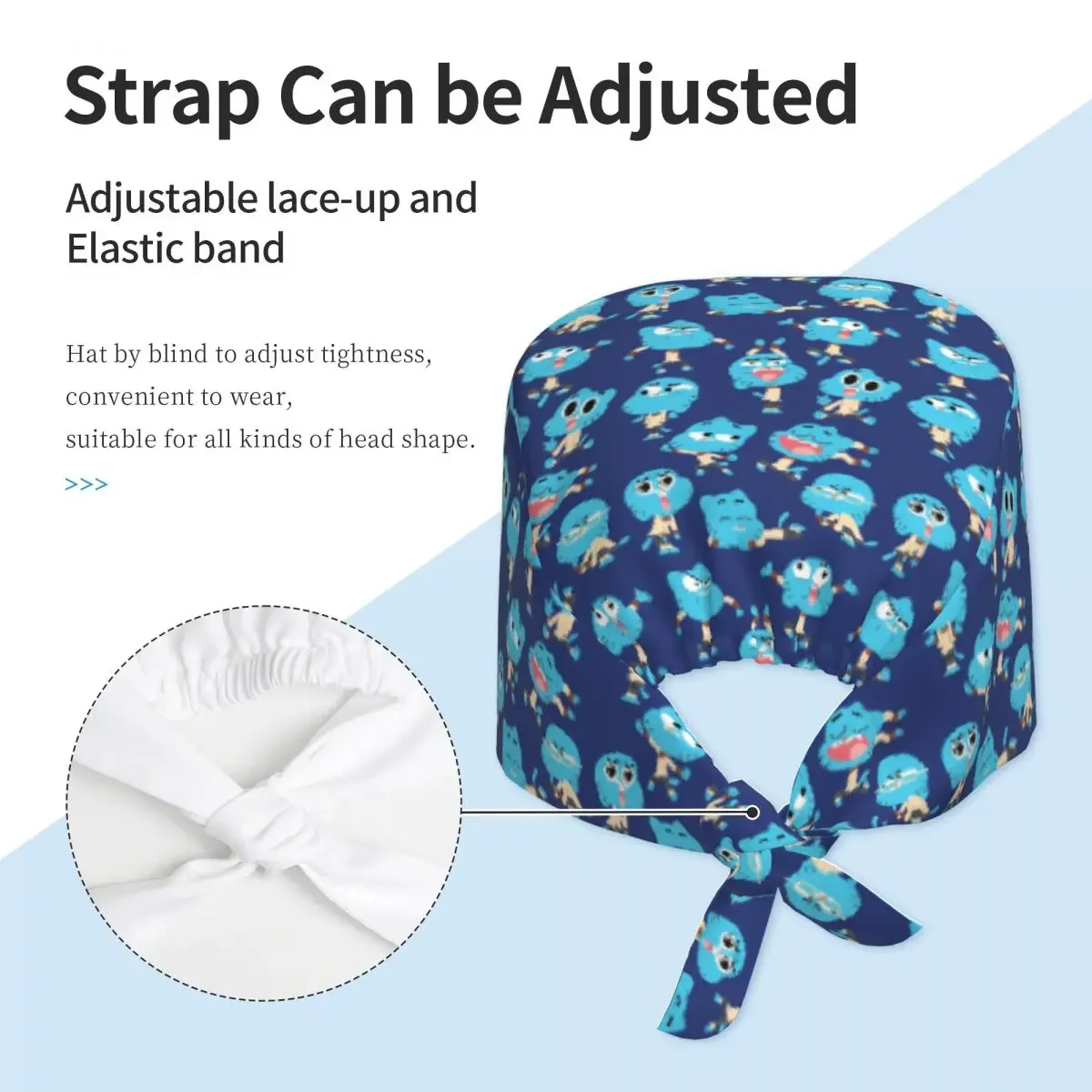 The Amazing World Of Gumball Scrub Hat Doctor Working Surgical Cap Men Women Adjustable Nursing Caps for Dentist
