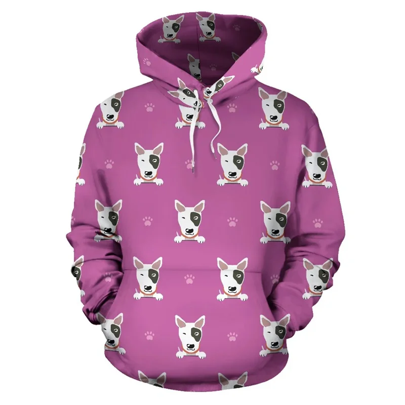 American Pit Bull Terrier 3d Printing New In Hoodies & Sweatshirts Cute Dog Bull Terrier Graphic Hooded Hoody Mens Clothing Tops