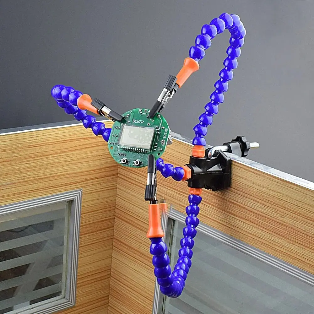 Soldering Helping Hands Tool Multi-Purpose Adjustable Soldering Station Holder ABS Strong Resilience Flexible Arms Tool