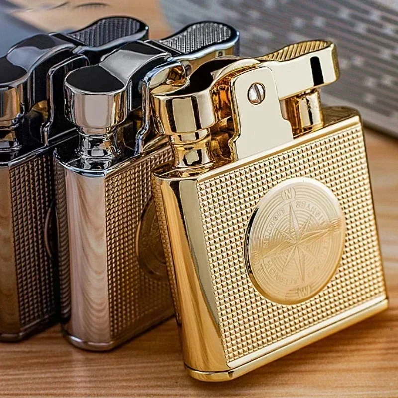 New Windproof  Retro Brass Cigar Lighter Cigar Lighter Men Smoking Accessories Gadget Metal Luxury Kerosene Lighter