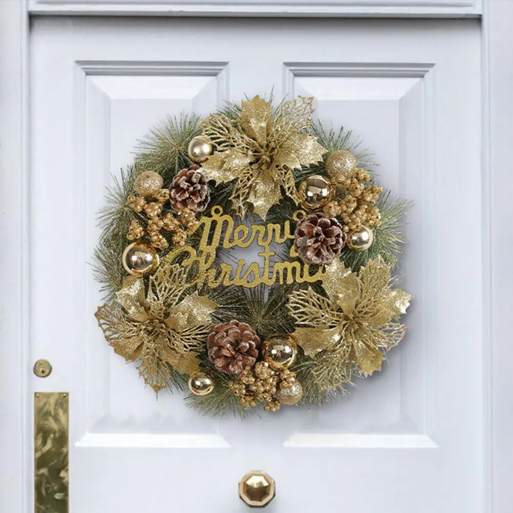 

Indoor Christmas Wreath Reusable Holiday Wreath Holiday Wreaths Glittery Letter Sign Flower Ball for Indoor/outdoor for Windows