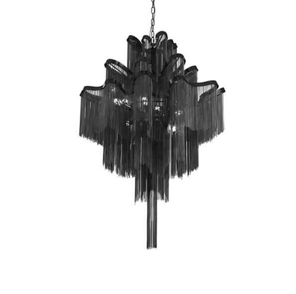 Post-modern Tassel Aluminum LED Chandeliers Luxury Creative Chain Hanging Lamps Villa Restaurant Art Club Decor Lighting