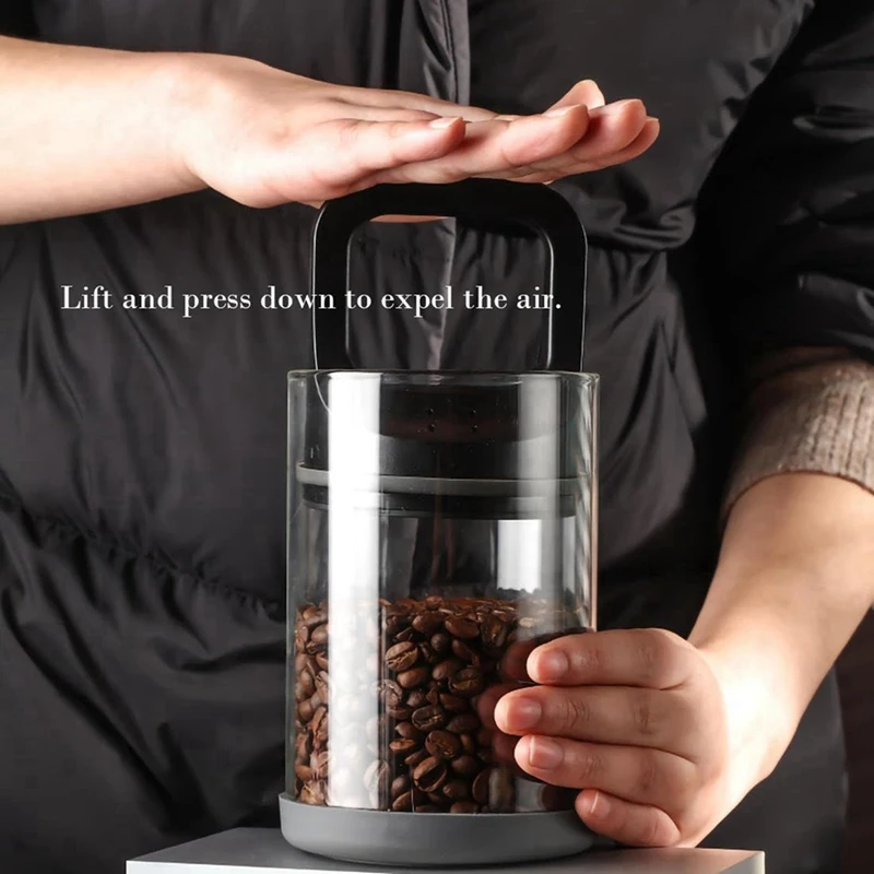 Luftdichte Gläser aus ABWR-Glas, Aufbewahrungsbehälter für Kaffeebohnen, Aufbewahrungsbehälter für Nüsse und Snacks, luftdichte Gläser mit Dichtring