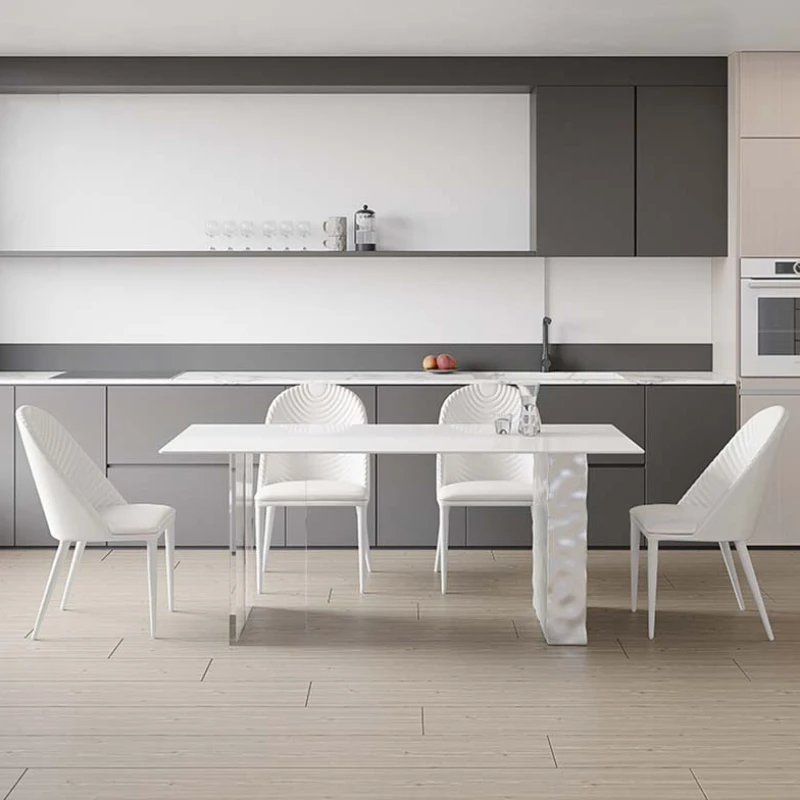 

Металлический дизайнерский обеденный стол, стулья, акриловый прямоугольный обеденный стол, роскошная кухонная мебель Mesas De Restaurante для ресторана