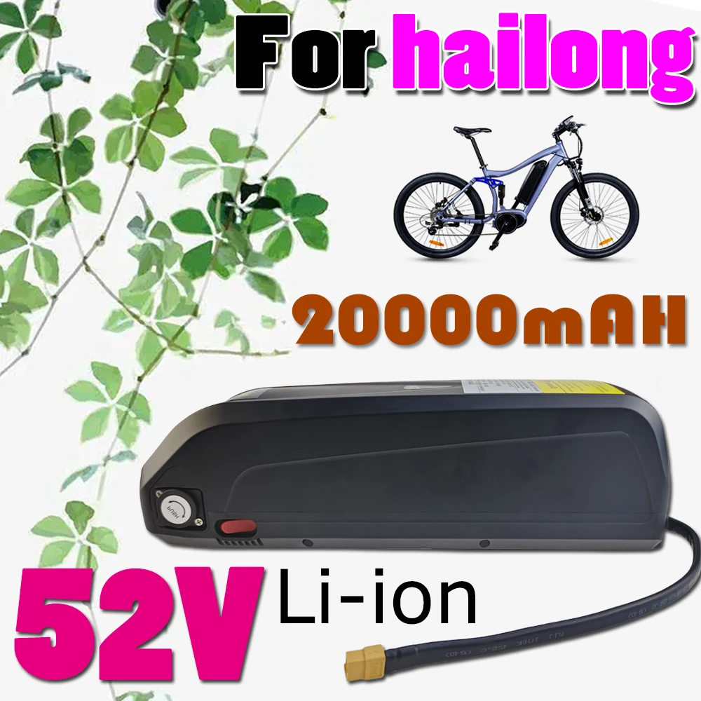 

E-Bike Battery 52V 20Ah Hailong 18650 Pack for Electric Bicycle 250W-1500W Motor